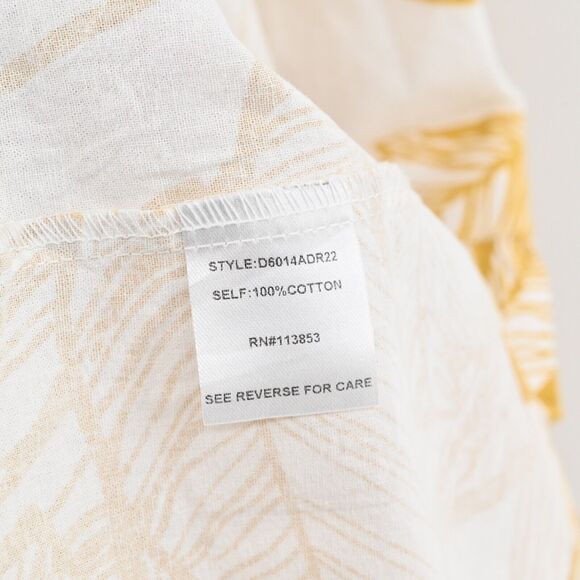 SUGAR LIPS Dress Size XS Yellow Tropical Print Poplin Cotton Ruffle Tiered Midi - Picture 9 of 12